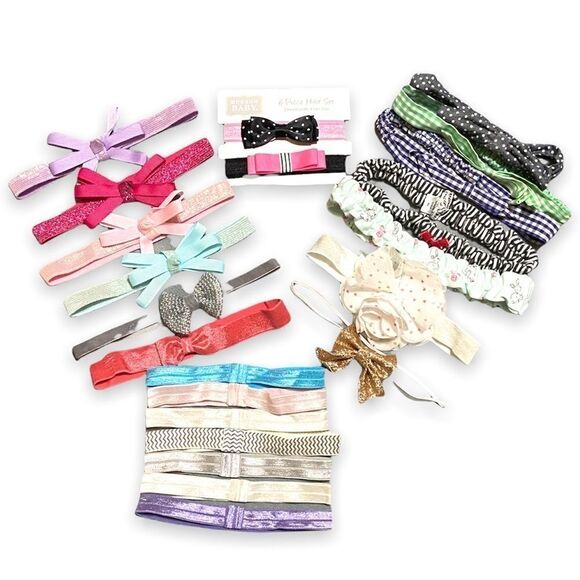 3/$30 Baby Girls bow headband hair accessories bundle of 22 Size 0-12 mos - Picture 1 of 1